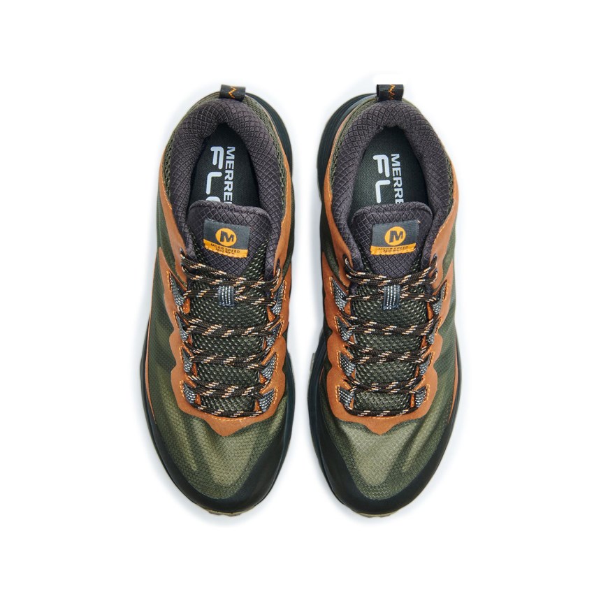 Chaussures Randonnée Merrell Moab Speed Mid GORE-TEX Vert Olive/Orange Homme | W.B.PJLS